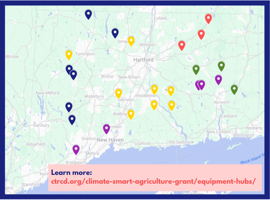 map of connecticut equipment sharing hubs